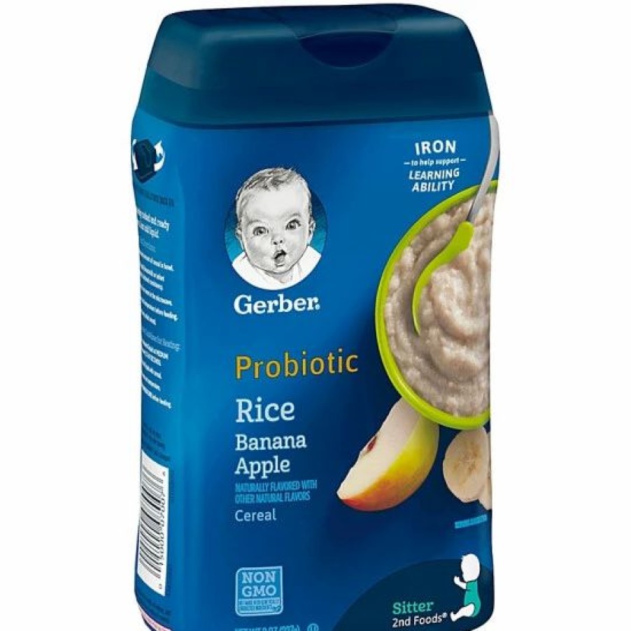 Nursing & Feeding * | Gerber 8 Oz. Probiotic Rice Cereal In Rice Banana And Apple No Color