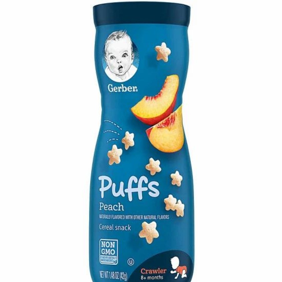 Nursing & Feeding * | Gerber Peach Puffs Cereal Snacks, 1.48 Oz Varies