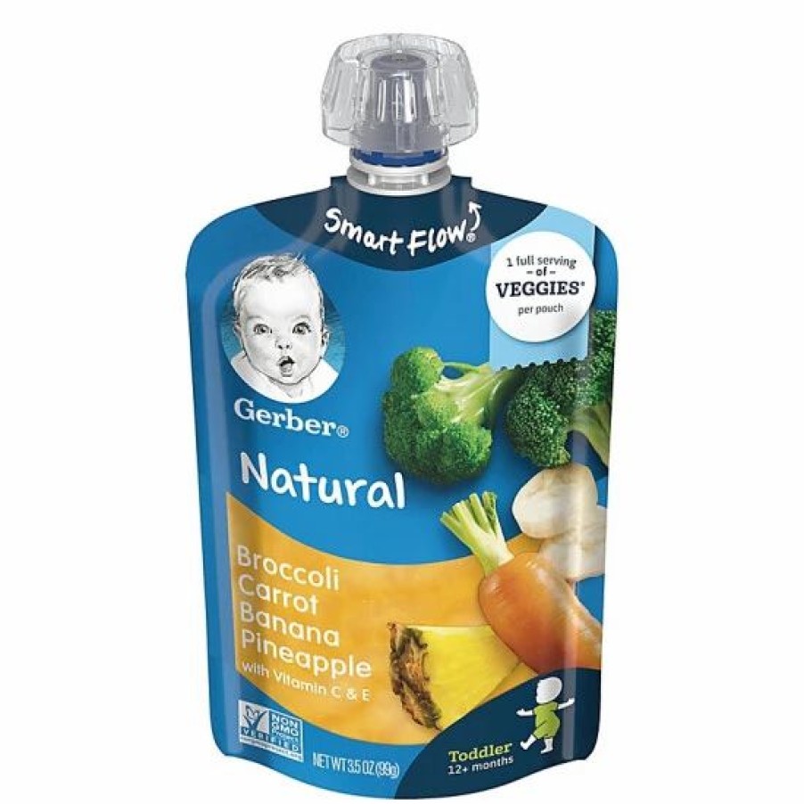 Nursing & Feeding * | Gerber 3.5 Fl. Oz. Strongtoddler Pouches Broccoli Carrot Banana Pineapple No Color