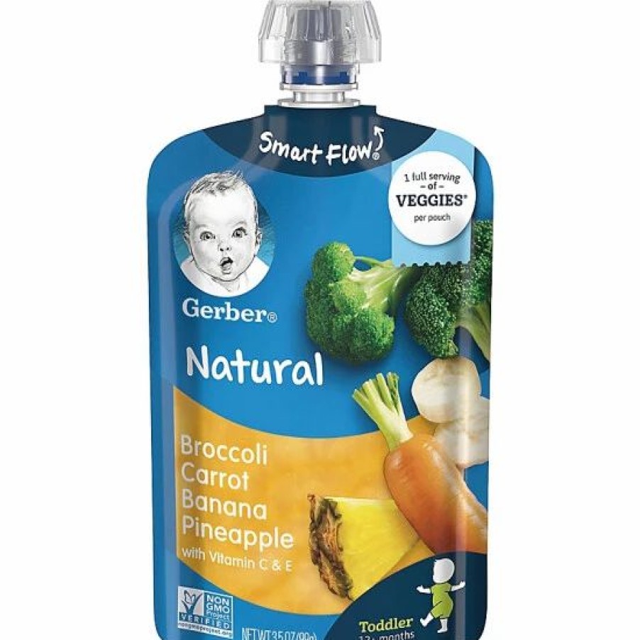 Nursing & Feeding * | Gerber 3.5 Fl. Oz. Strongtoddler Pouches Broccoli Carrot Banana Pineapple No Color