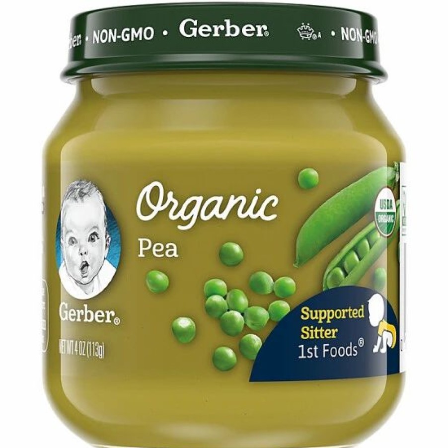 Nursing & Feeding * | Gerber Organic 1St Foods Peas Baby Food, 4 Oz.