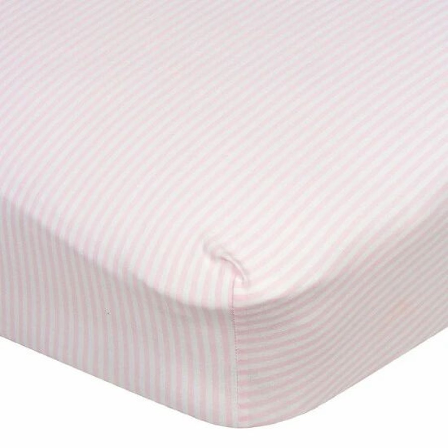 Bedding & Decor * | Gerber Stripes Fitted Crib Sheet In Pink