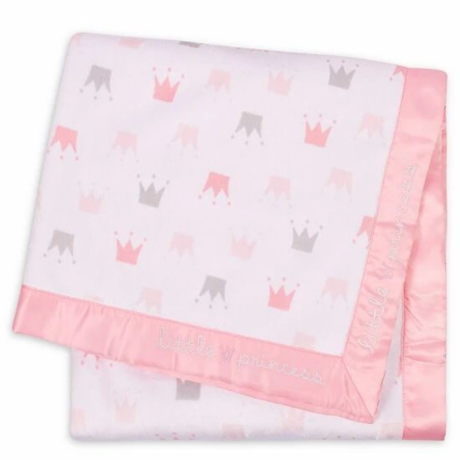 Bedding & Decor * | Gerber Princess 30" X 40" Plush Blanket In Pink Pink/White