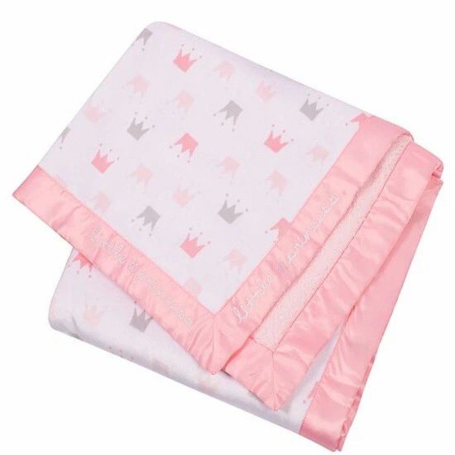 Bedding & Decor * | Gerber Princess 30" X 40" Plush Blanket In Pink Pink/White