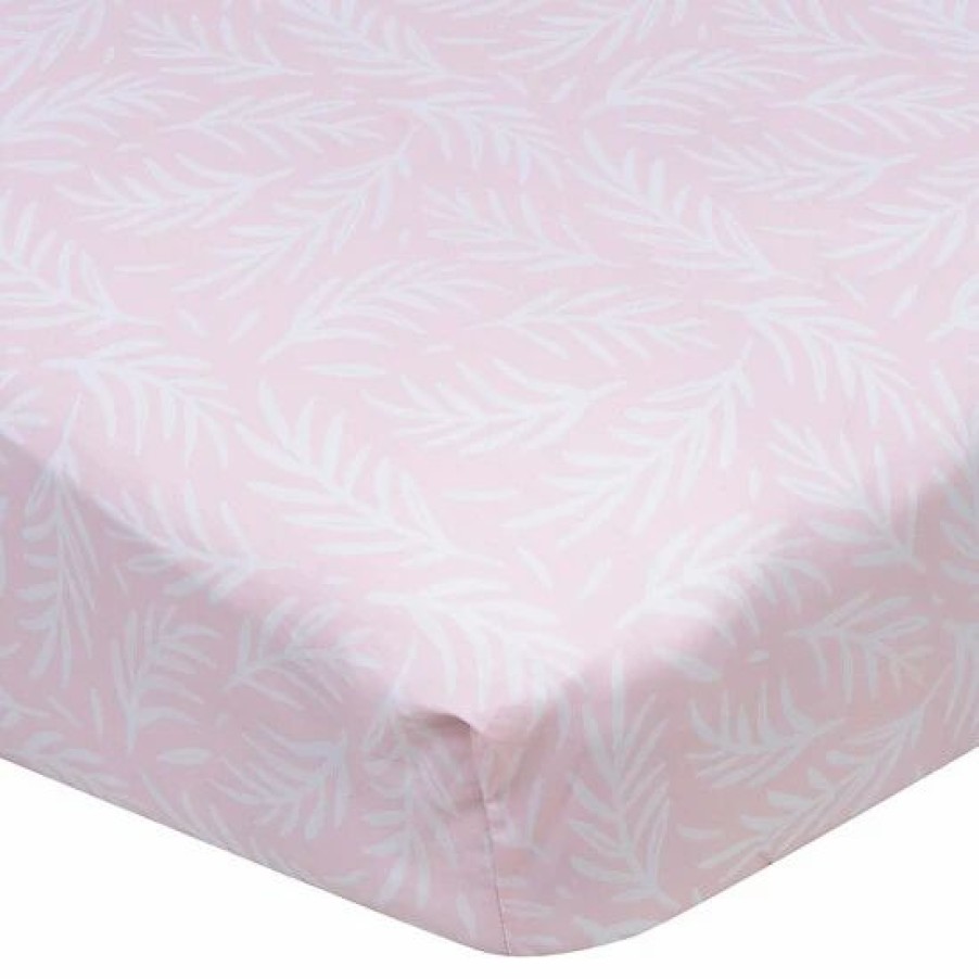 Bedding & Decor * | Gerber Leaves Fitted Crib Sheet In Pink