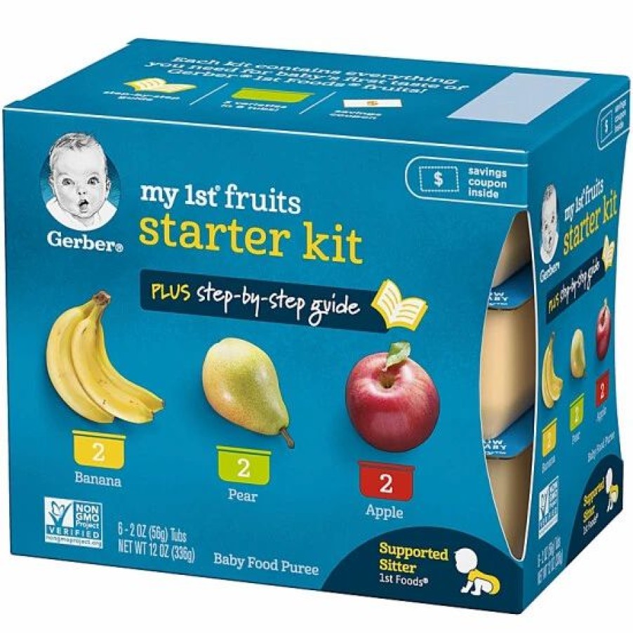 Nursing & Feeding * | Gerber My 1St Fruits And Veggies Stage 1 Baby Food Starter Pack, 2 Ounce Tubs (12 Count) Varies