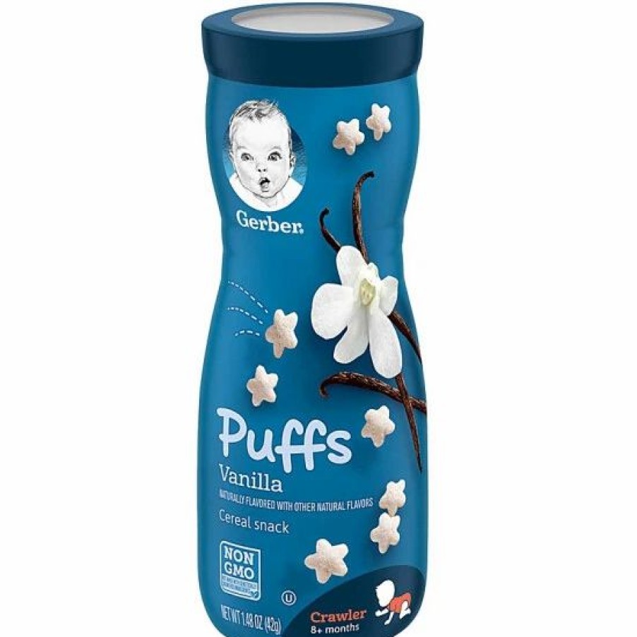 Nursing & Feeding * | Gerber Vanilla Puffs Cereal Snacks, 1.48 Oz Varies