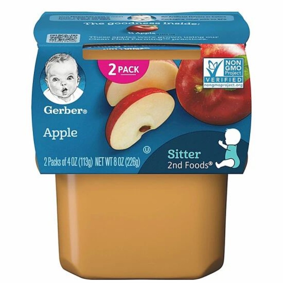 Nursing & Feeding * | Gerber 2Nd Foods 2-Pack 4 Oz. Apple Baby Food