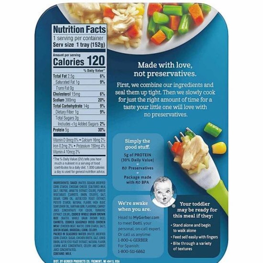 Nursing & Feeding * | Gerber Lil Entrees, Yellow Rice With Chicken Vegetables, 6.67 Oz Varies