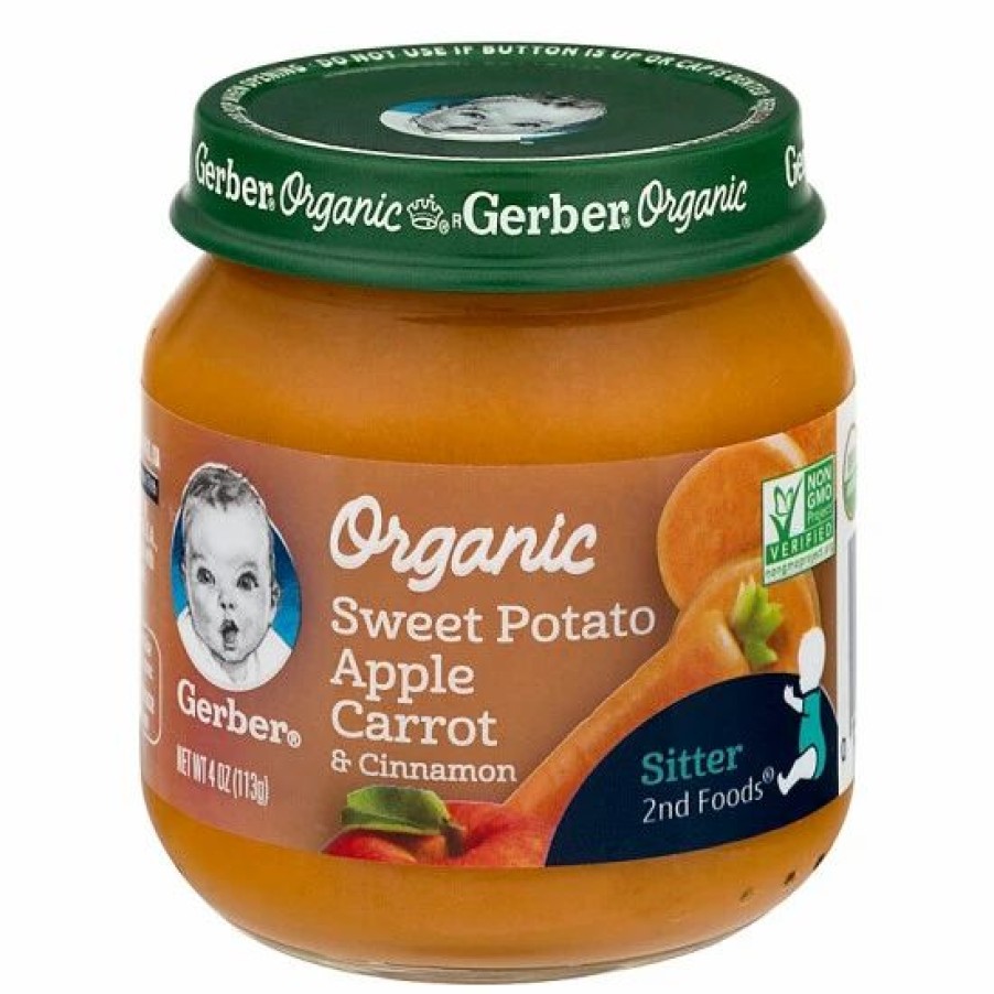 Nursing & Feeding * | Gerber 2Nd Foods Organic 4 Oz. Sweet Potato, Apple, Carrot And Cinnamon Baby Food No Color