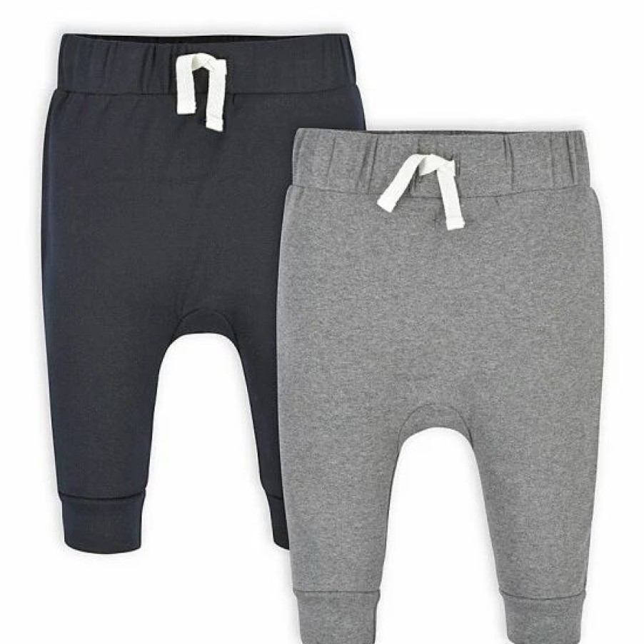 Clothing & Accessories * | Gerber Size 2-Pack Drawstring Pants In Grey/Black