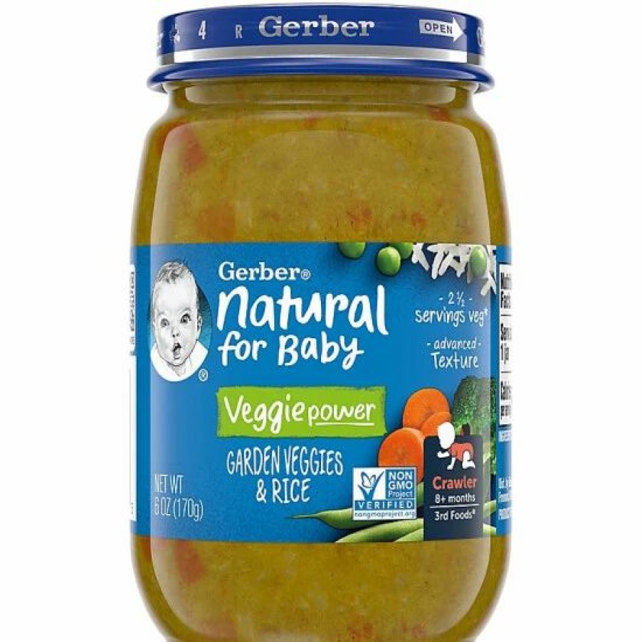 Nursing & Feeding * | Gerber 3Rd Foods Garden Veggies & Rice Baby Food, 6 Oz.