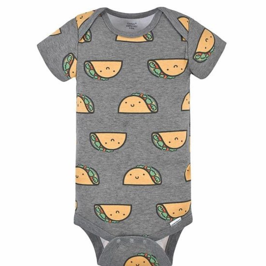 Clothing & Accessories * | Gerber Onesies 3-Pack Taco Bodysuits In Grey