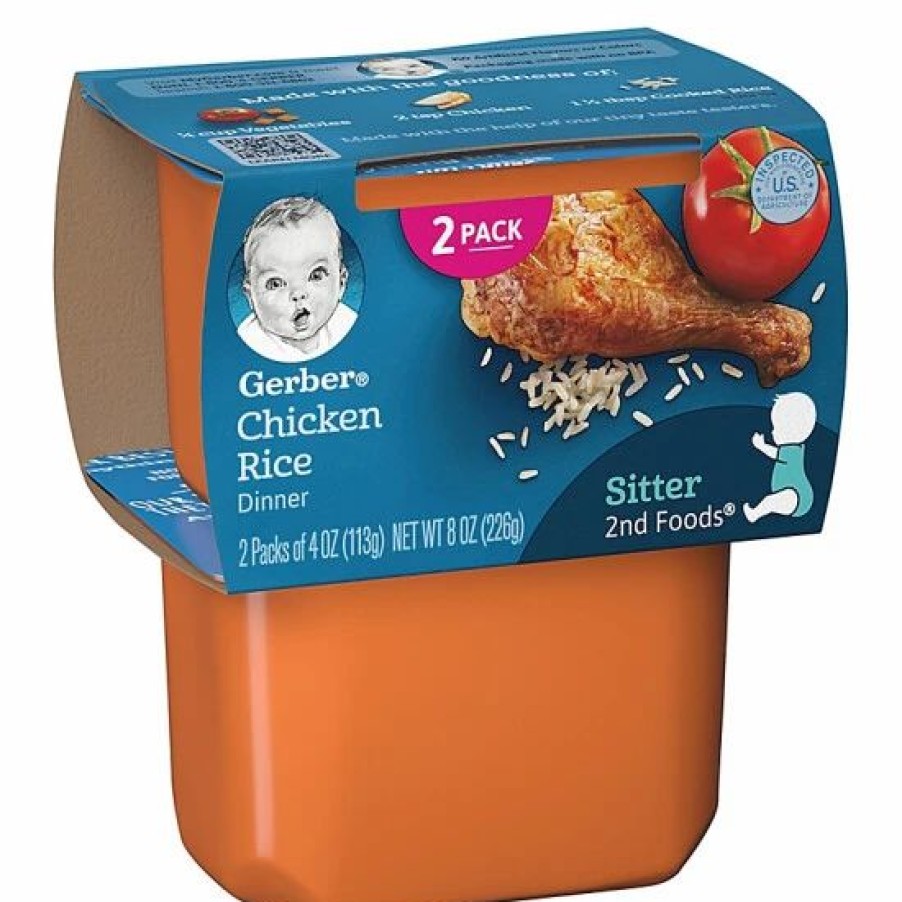 Nursing & Feeding * | Gerber 2Nd Foods 2-Pack 4 Oz. Chicken And Rice Nutritious Dinner Multi