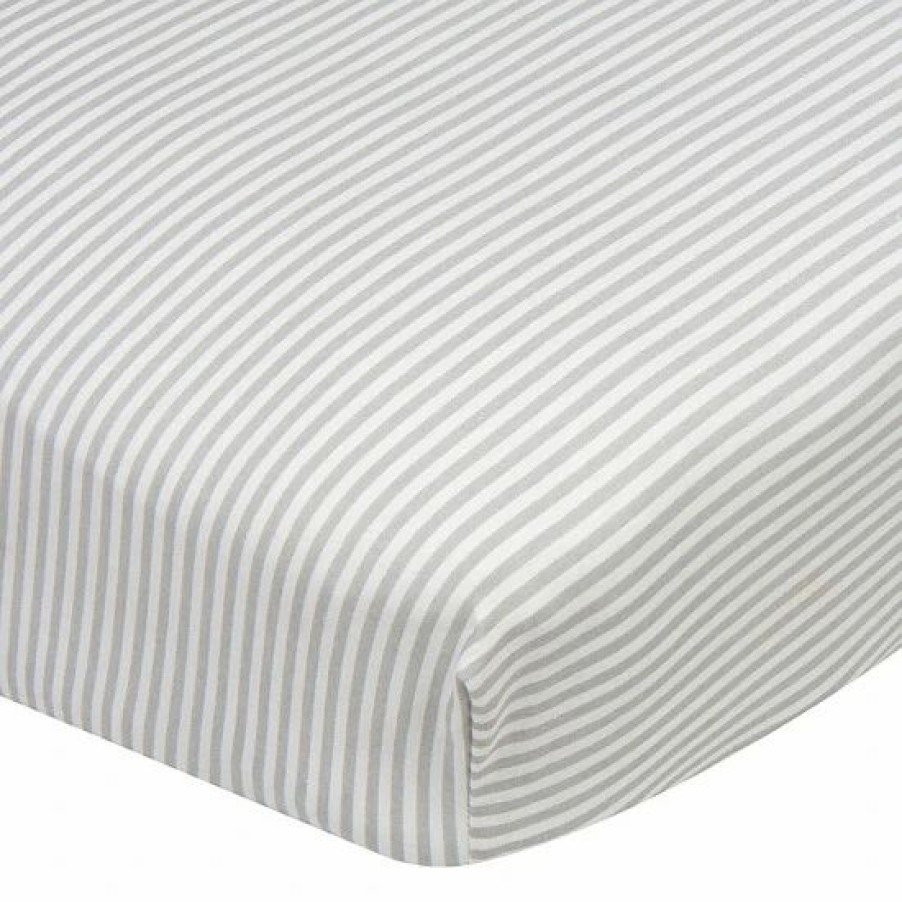 Bedding & Decor * | Gerber Stripes Fitted Crib Sheet In Grey