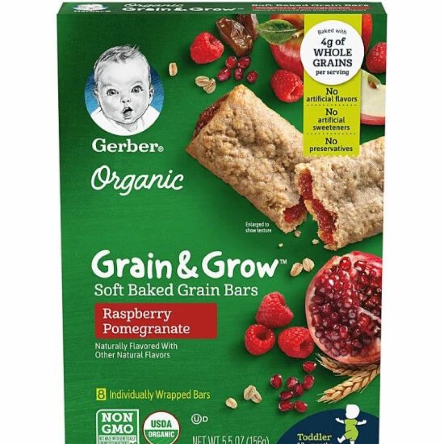 Nursing & Feeding * | Gerber Grain & Grow Cereal Bars, Organic Raspberry Pomegranate, 5.5 Oz Varies