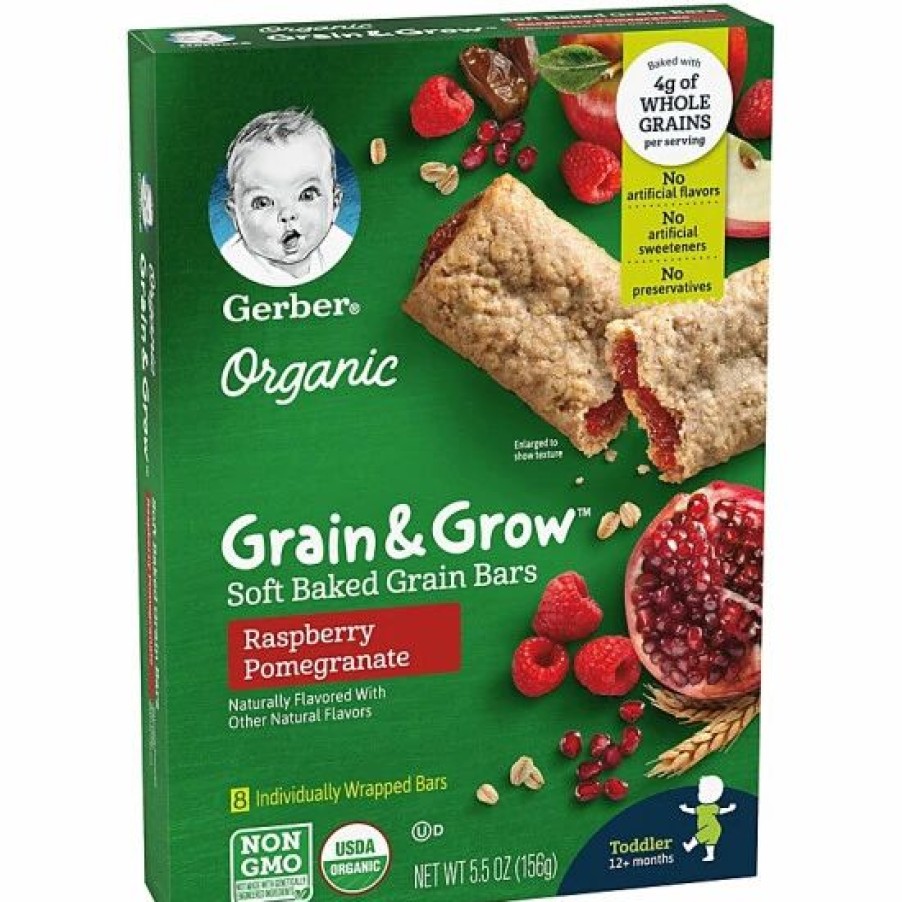 Nursing & Feeding * | Gerber Grain & Grow Cereal Bars, Organic Raspberry Pomegranate, 5.5 Oz Varies