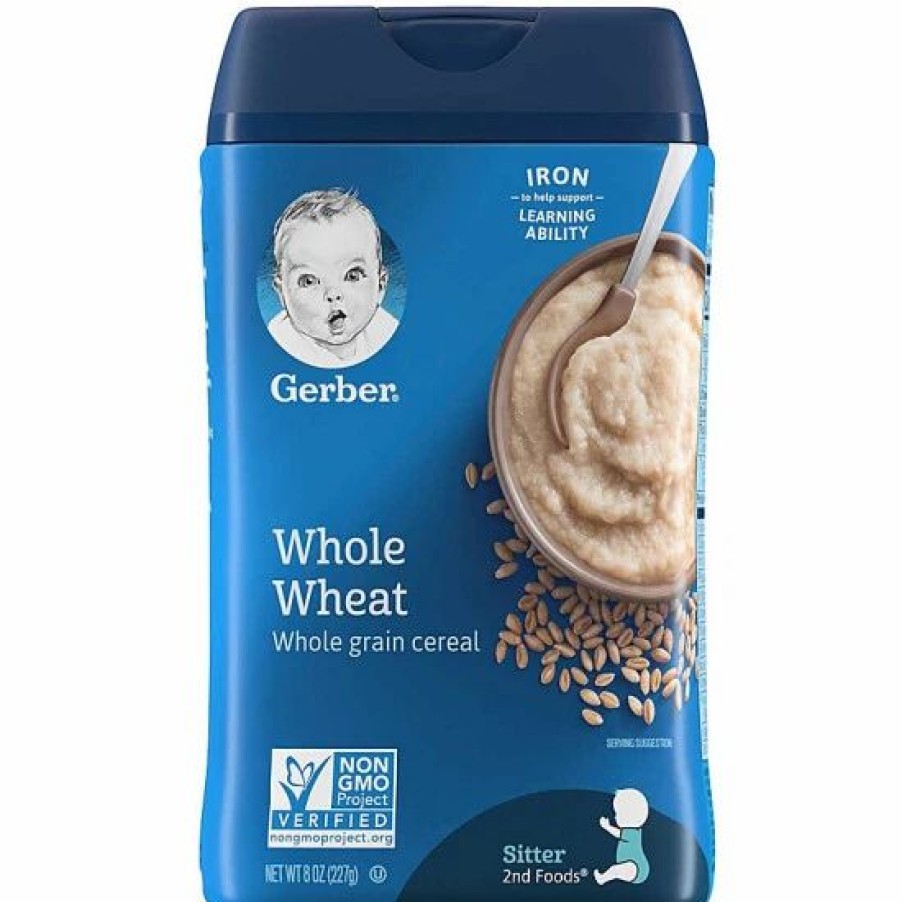 Nursing & Feeding * | Gerber Baby Cereal, 2Nd Foods, Whole Wheat Grain Cereal, 8 Oz Varies