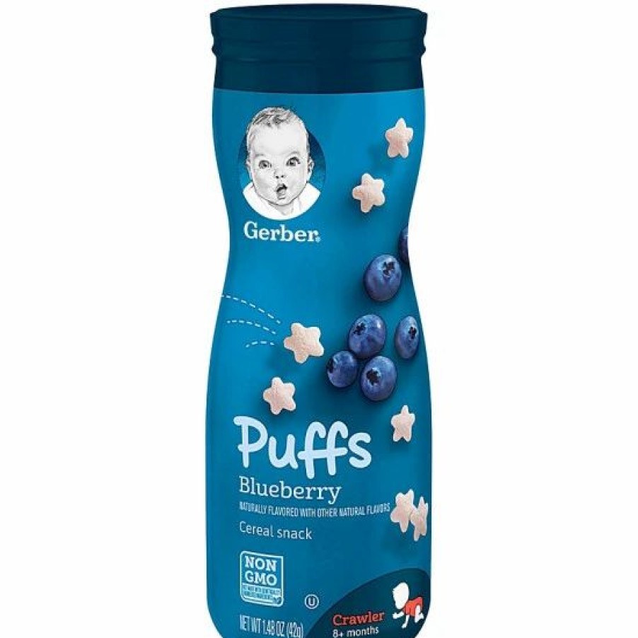 Nursing & Feeding * | Gerber Blueberry Puffs Cereal Snacks, 1.48 Oz Varies