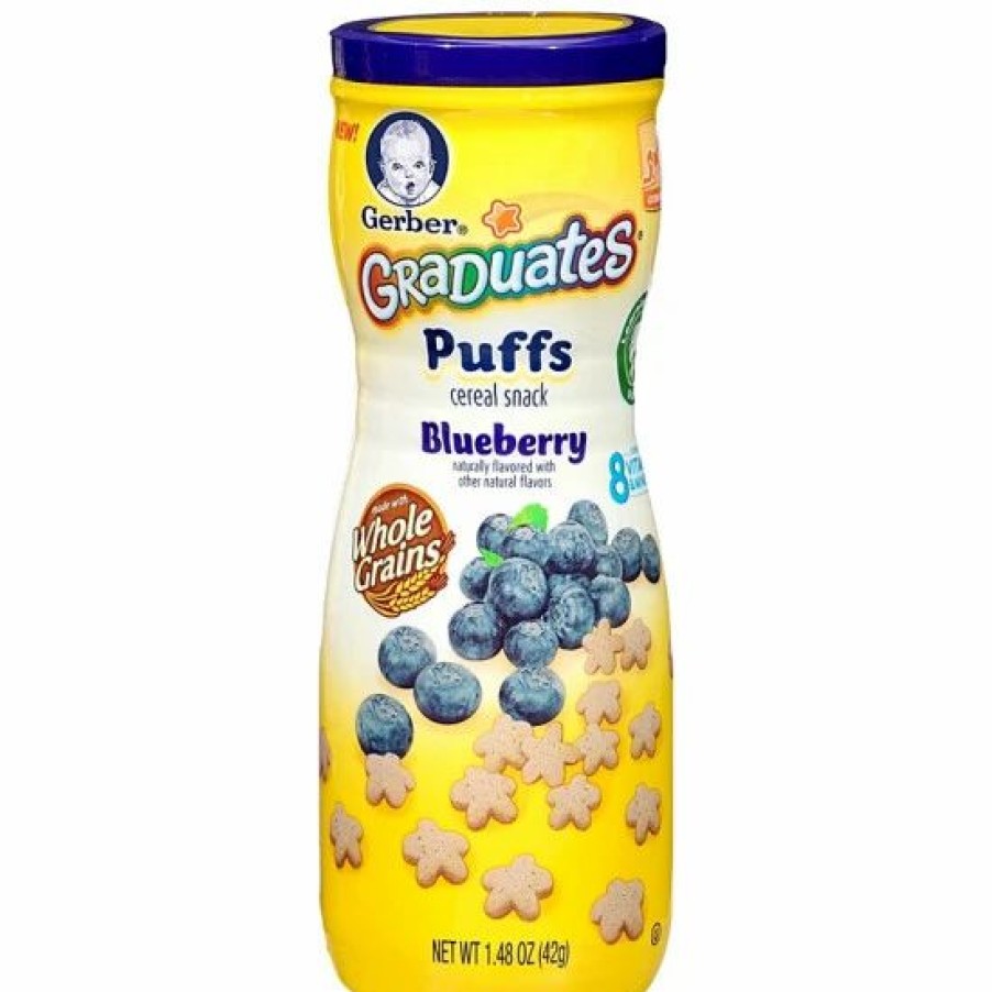 Nursing & Feeding * | Gerber Blueberry Puffs Cereal Snacks, 1.48 Oz Varies