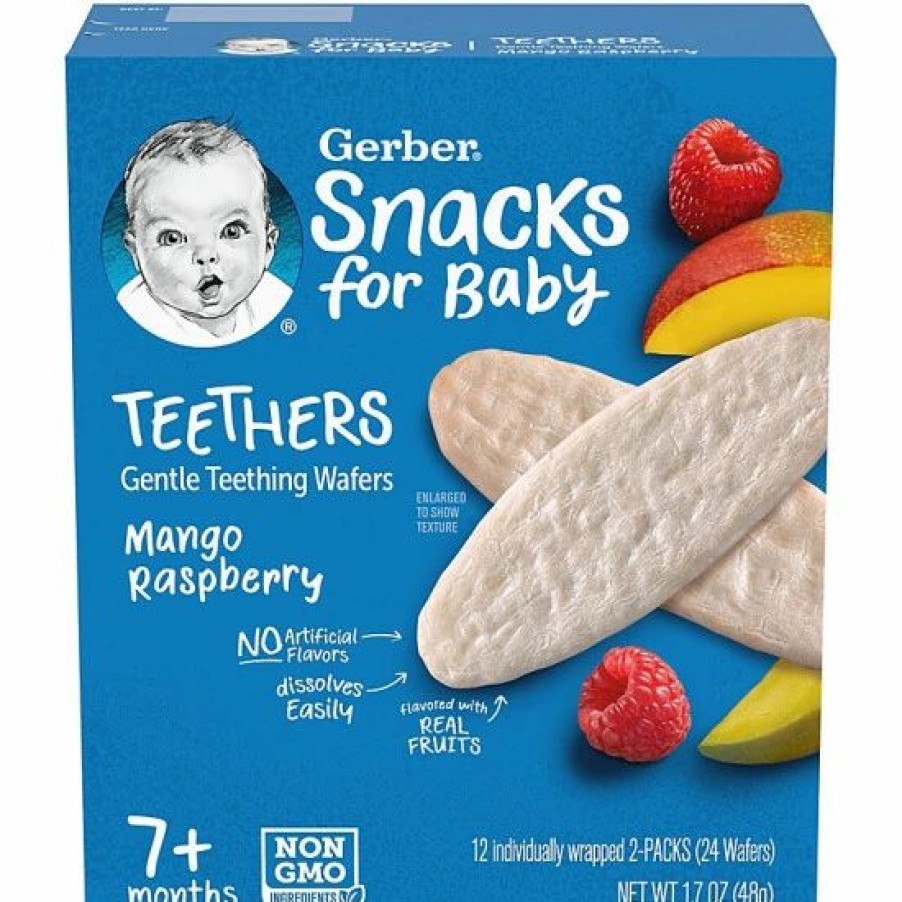 Nursing & Feeding * | Gerber Snacks For Baby Teethers, Mango Raspberry, 1.7 Oz Varies