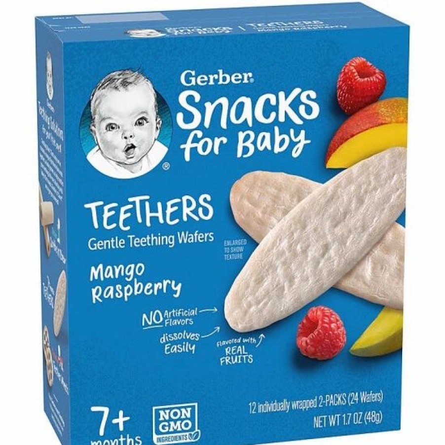 Nursing & Feeding * | Gerber Snacks For Baby Teethers, Mango Raspberry, 1.7 Oz Varies