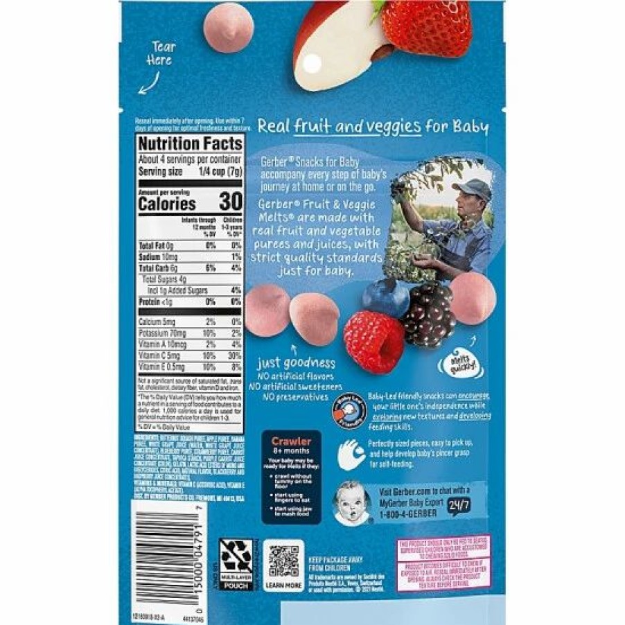 Nursing & Feeding * | Gerber Graduates Fruit And Veggie Melts Berry Multi