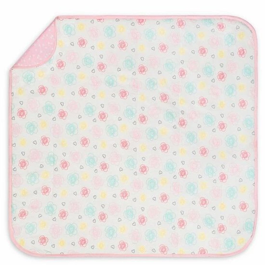 Bedding & Decor * | Gerber Flowers And Hearts Organic Cotton Blanket In Pink