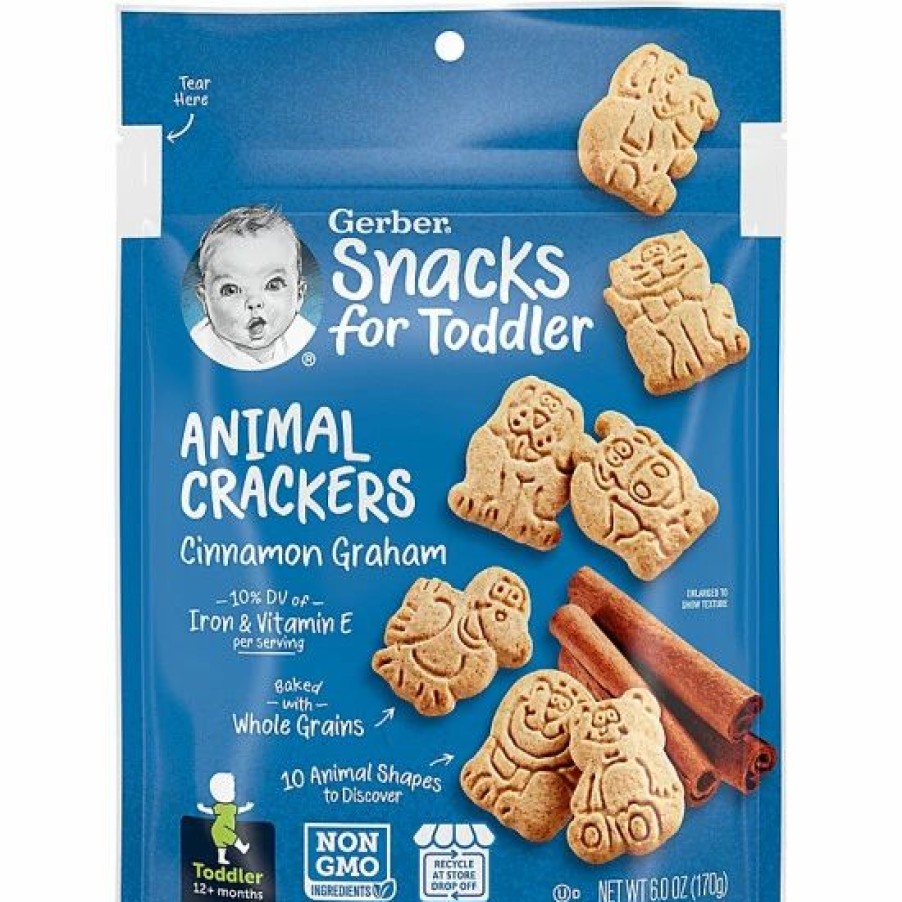 Nursing & Feeding * | Gerber Cinnamon Graham Animal Crackers, 6 Oz.