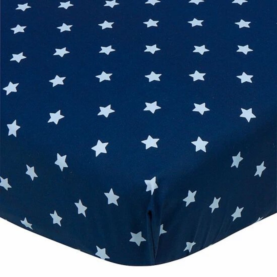 Bedding & Decor * | Gerber Stars Fitted Crib Sheet In Blue