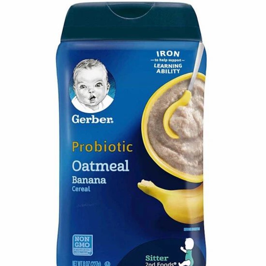 Nursing & Feeding * | Gerber Baby Cereal, 2Nd Foods, Probiotic Oatmeal Banana, 8 Oz Varies