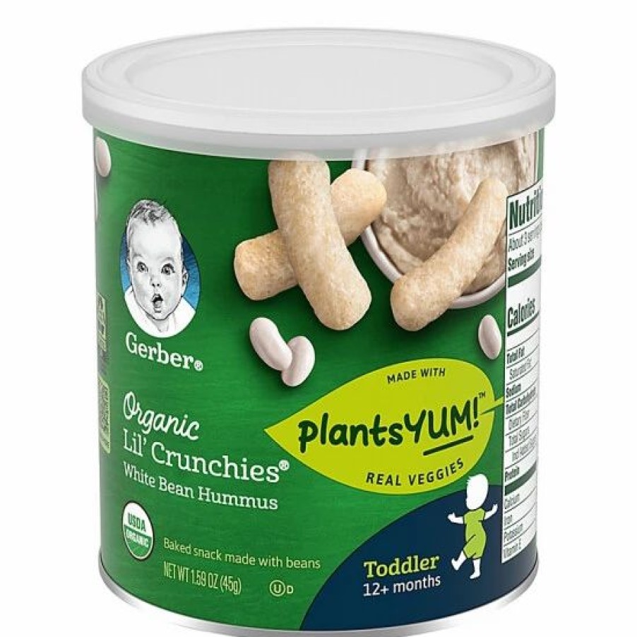 Nursing & Feeding * | Gerbers Organic Lil' Crunchies 1.59 Oz. White Bean Hummus No Color