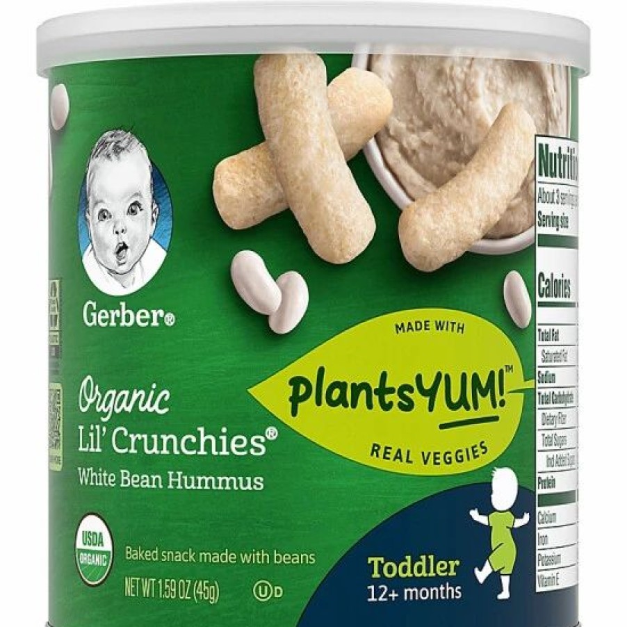 Nursing & Feeding * | Gerbers Organic Lil' Crunchies 1.59 Oz. White Bean Hummus No Color