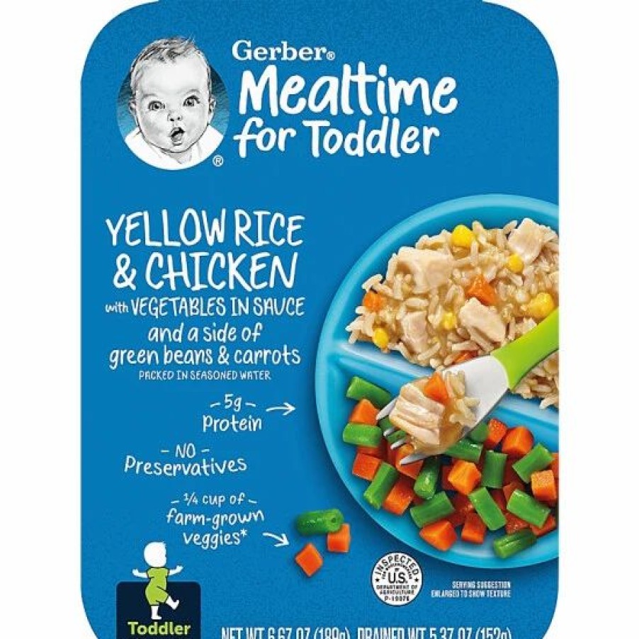 Nursing & Feeding * | Gerber Yellow Rice & Chicken With Vegetables In Sauce Mealtime For Toddler, 6.67 Oz.