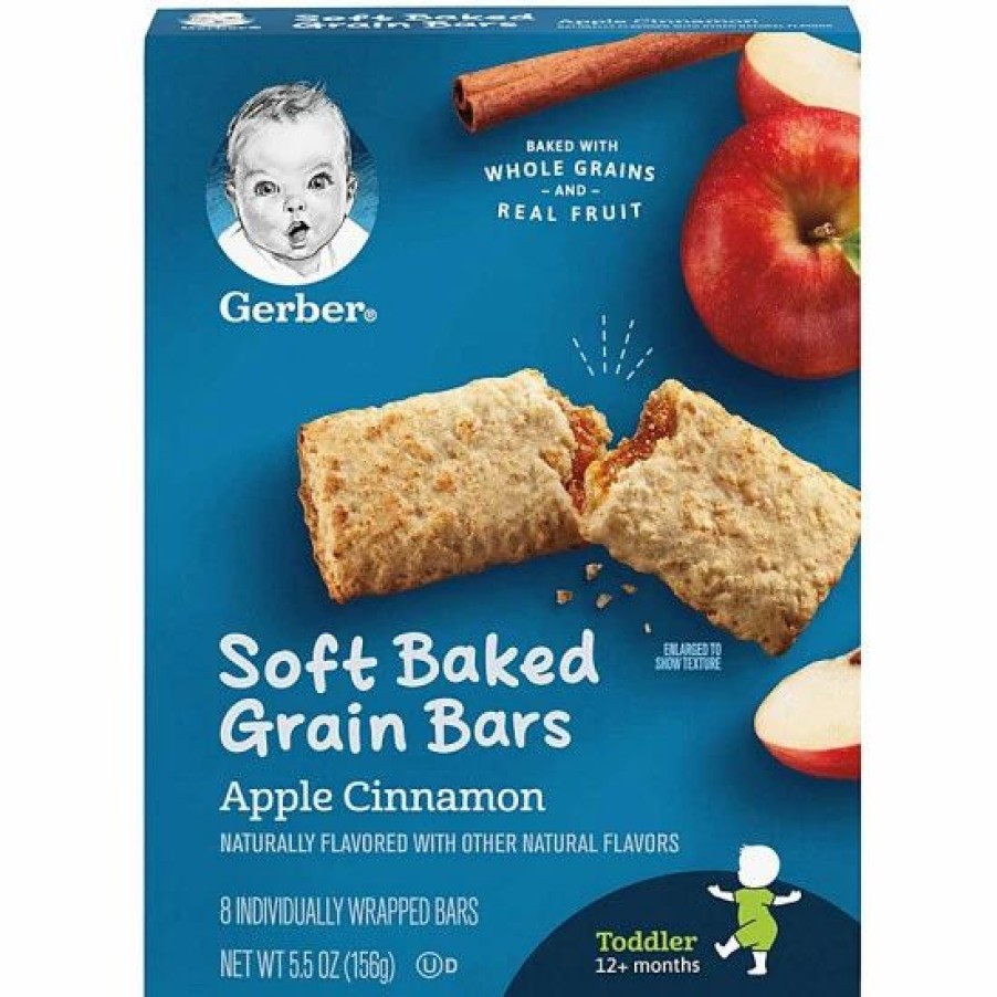 Nursing & Feeding * | Gerber Fruit & Cereal Bars, Apple Cinnamon, 5.5 Oz Varies