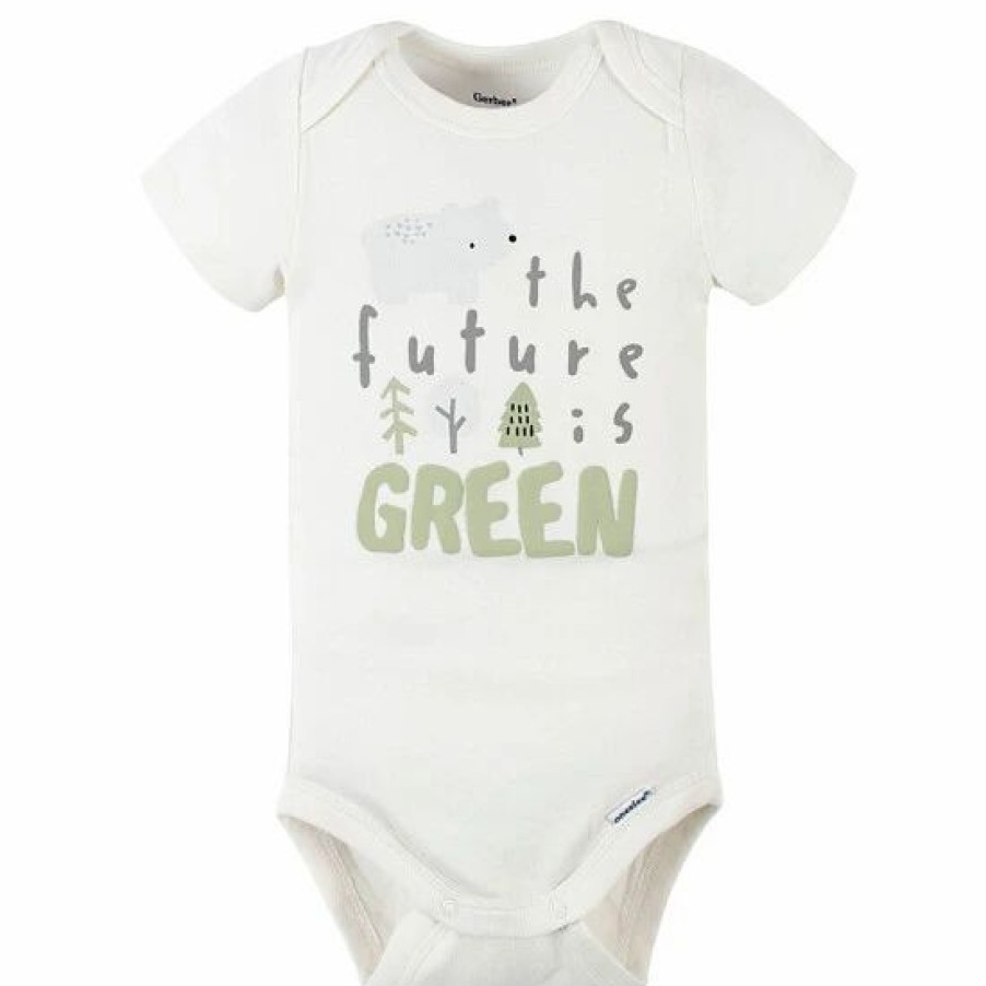 Clothing & Accessories * | Gerber Preemie 4-Piece Bear Footie, Bodysuit, Footed Pant, And Hat Set In Green