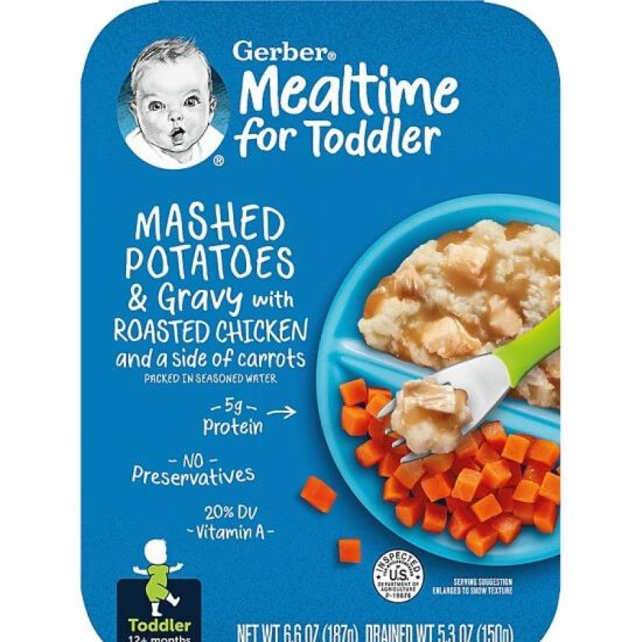 Nursing & Feeding * | Gerber Mashed Potoatoes & Gravy With Roasted Chicken, 6.6 Oz.