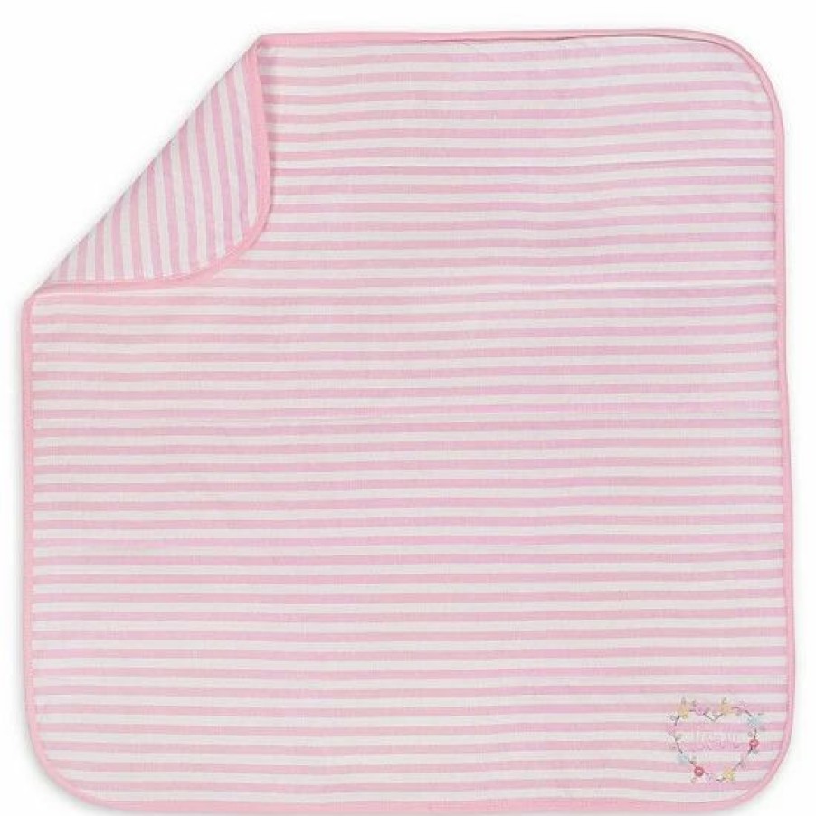 Bedding & Decor * | Gerber Striped "Love" Organic Cotton Blanket In Pink