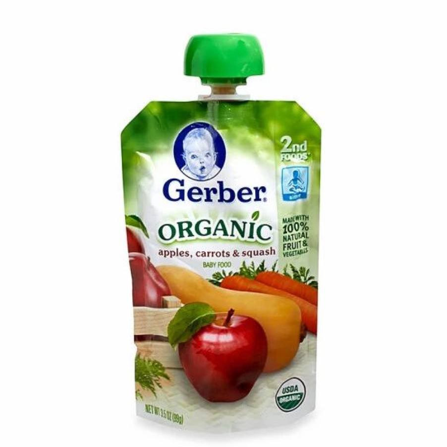 Nursing & Feeding * | Gerber 2Nd Foods 3.5 Oz. Organic Purees Apple Carrot Squash Multi