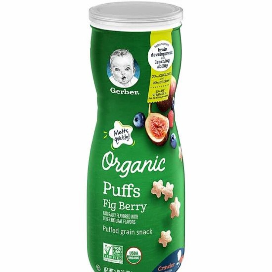 Nursing & Feeding * | Gerber Organic Puffs, Fig Berry, 1.48 Oz Varies