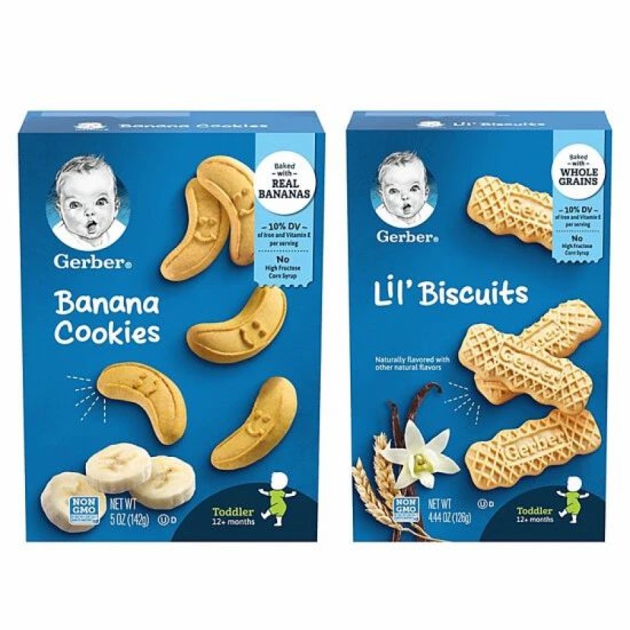 Nursing & Feeding * | Gerber Cookies Variety Pack, 1 Lil Biscuits, 1 Banana Cookies, 2 Ct Varies