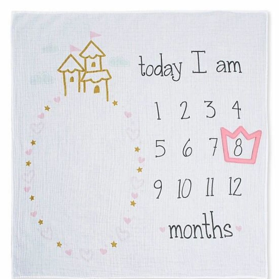 Bedding & Decor * | Gerber Monthly Milestones Princess Blanket In Ivory