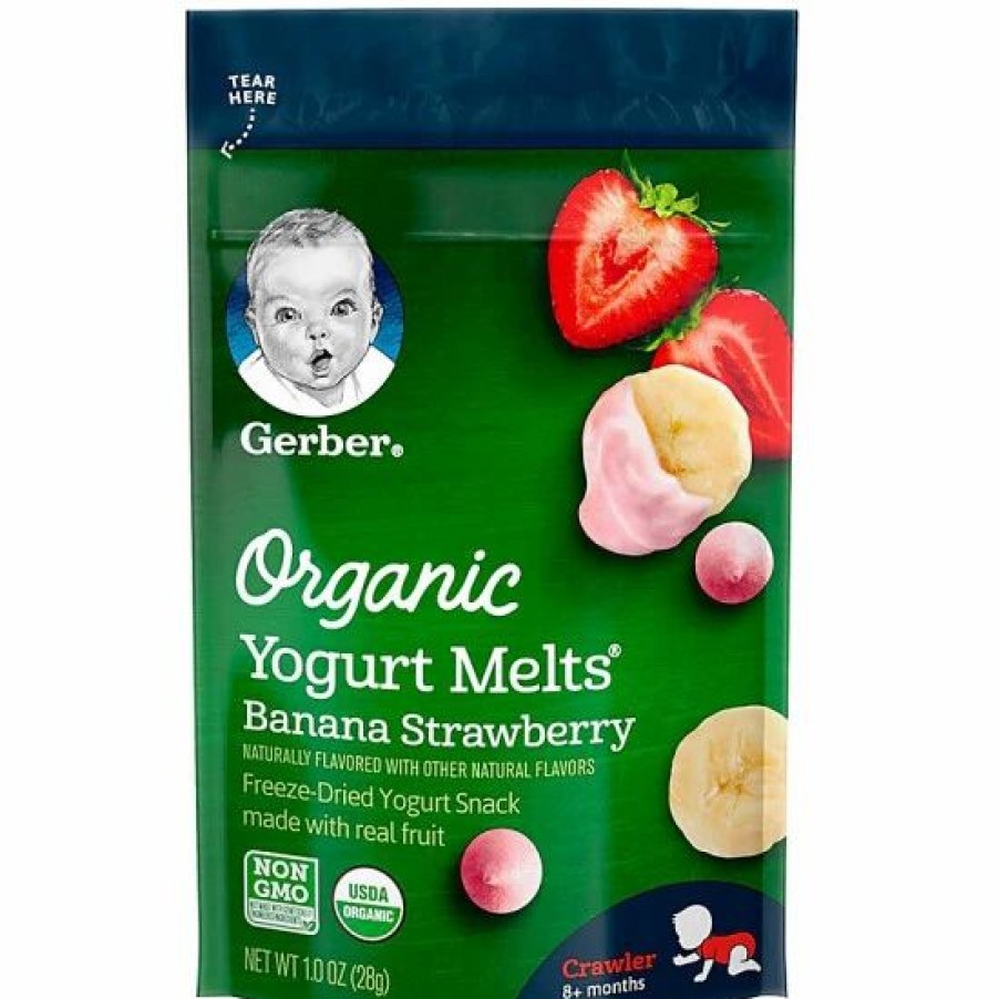 Nursing & Feeding * | Gerber Organic Yogurt Melts, Banana Strawberry, 1 Oz Varies