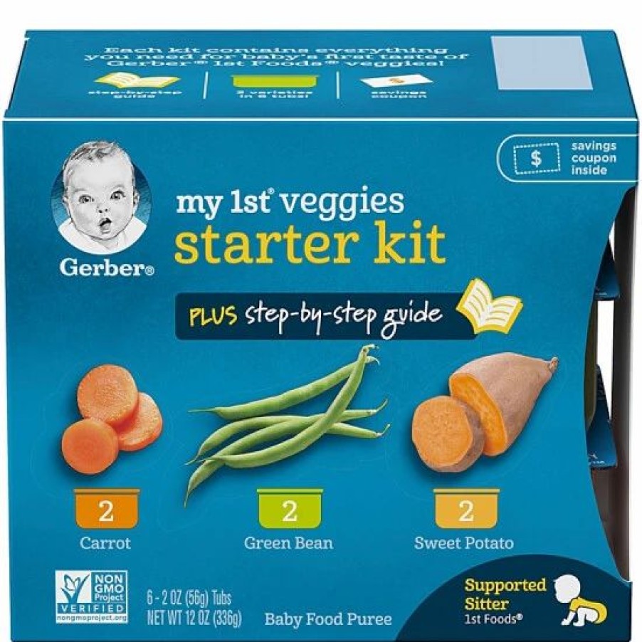 Nursing & Feeding * | Gerber My 1St Veggies Starter Kit Carrot, Green Bean & Sweet Potato, 12 Oz Varies